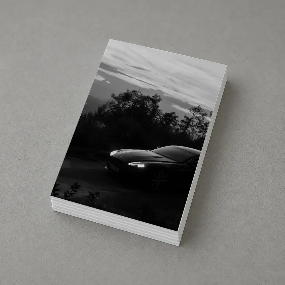 Aston Martin Vantage Black and White Dusk – Postcards