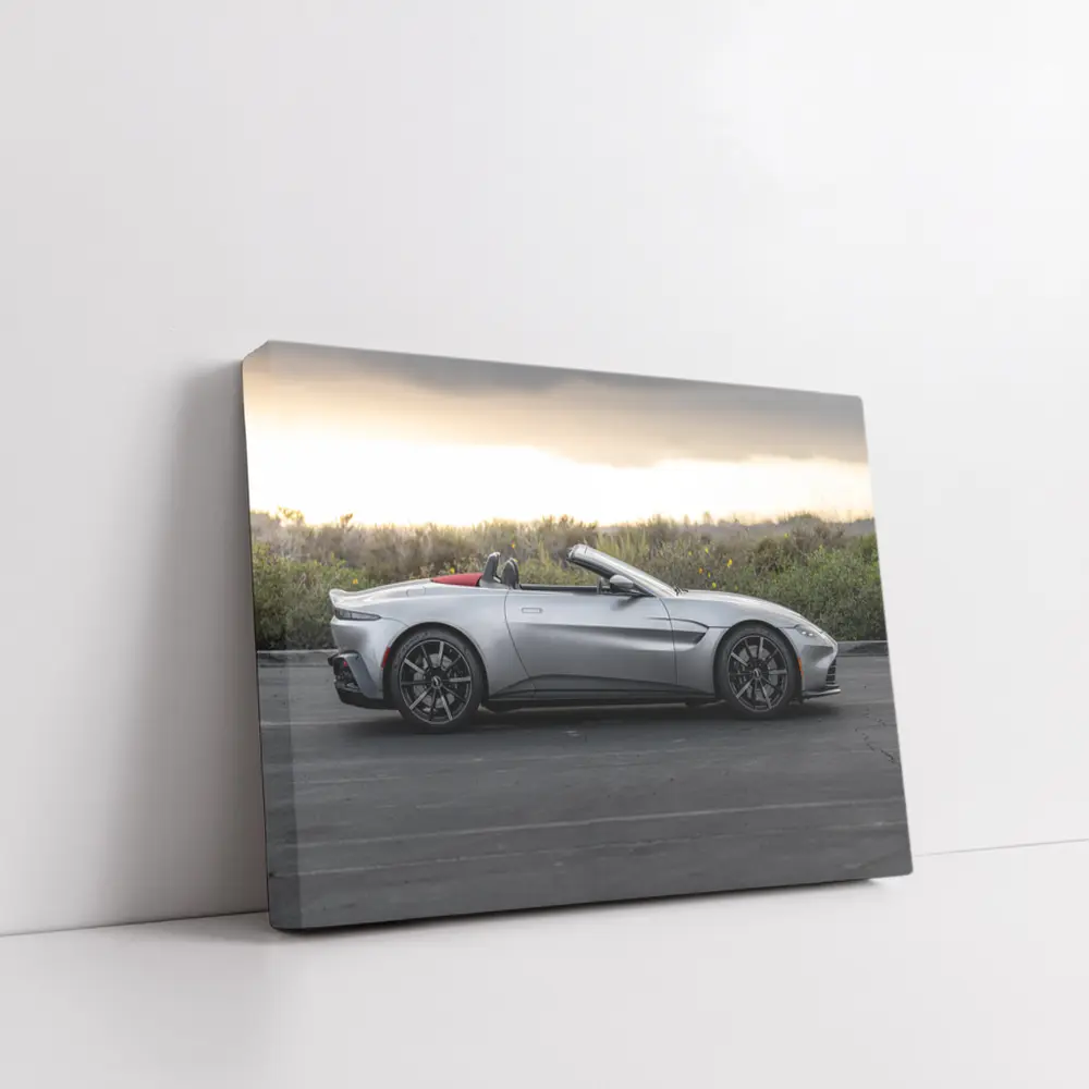Aston Martin Vantage Roadster Silver Side Profile – Wall Art