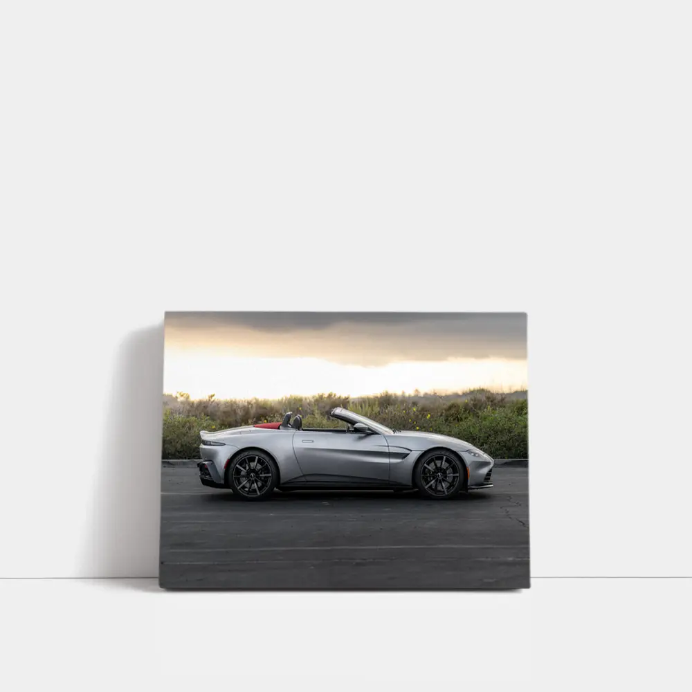 Aston Martin Vantage Roadster Silver Side Profile – Wall Art