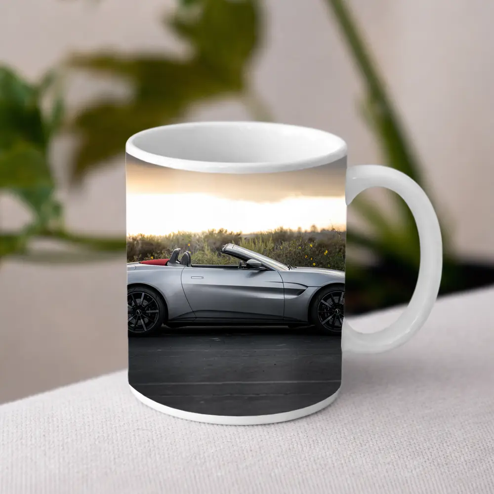 Aston Martin Vantage Roadster Silver Side Profile – Mugs