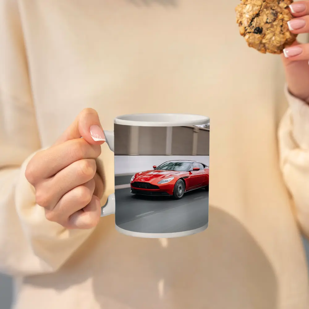 Aston Martin DB11 Red on Street – Mugs