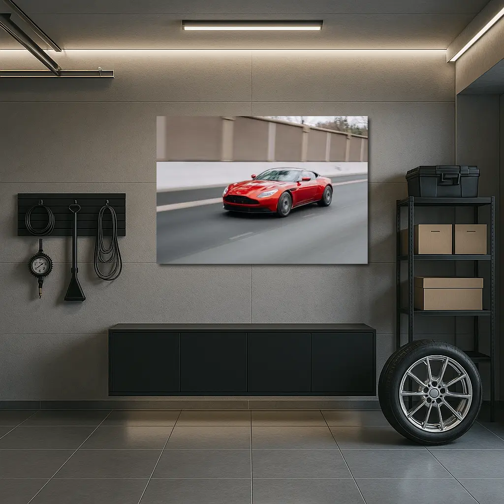 Aston Martin DB11 Red on Street – Wall Art