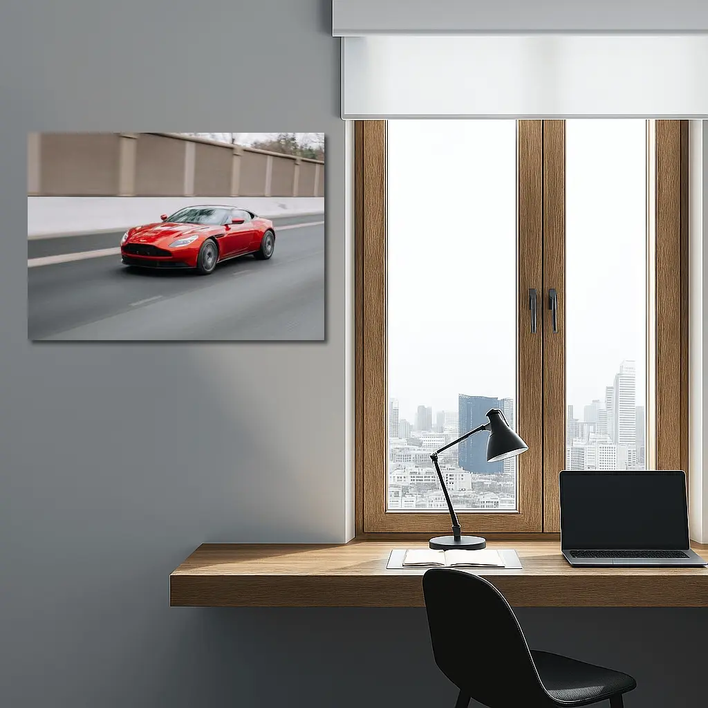 Aston Martin DB11 Red on Street – Wall Art