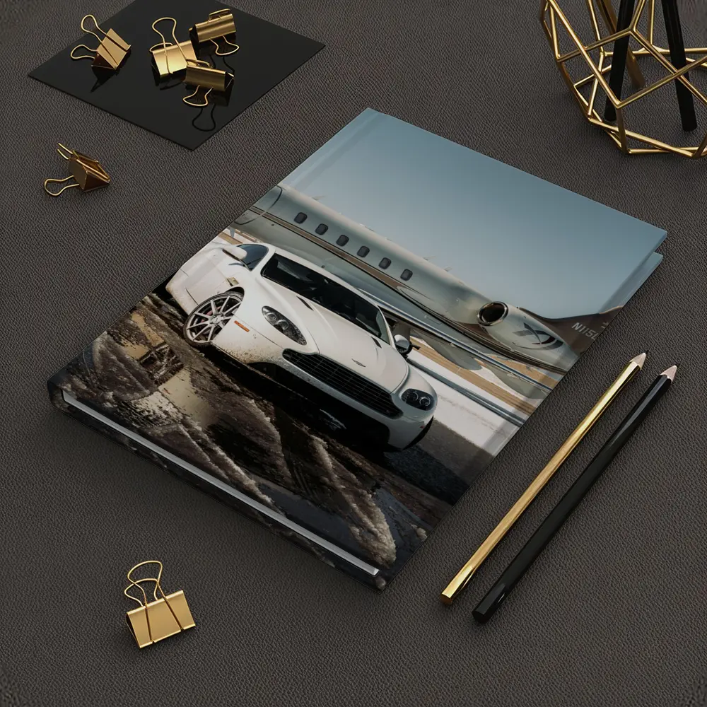 Aston Martin Vantage White Private Jet Tarmac – Notebooks