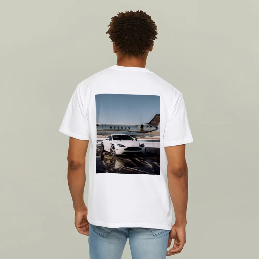 Aston Martin Vantage White Private Jet Tarmac – T-Shirts