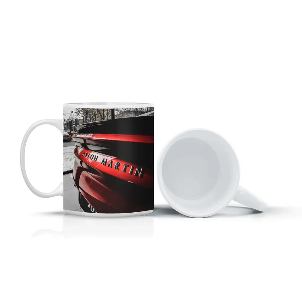 Aston Martin Red Sports Car Rear Close Up – Mugs