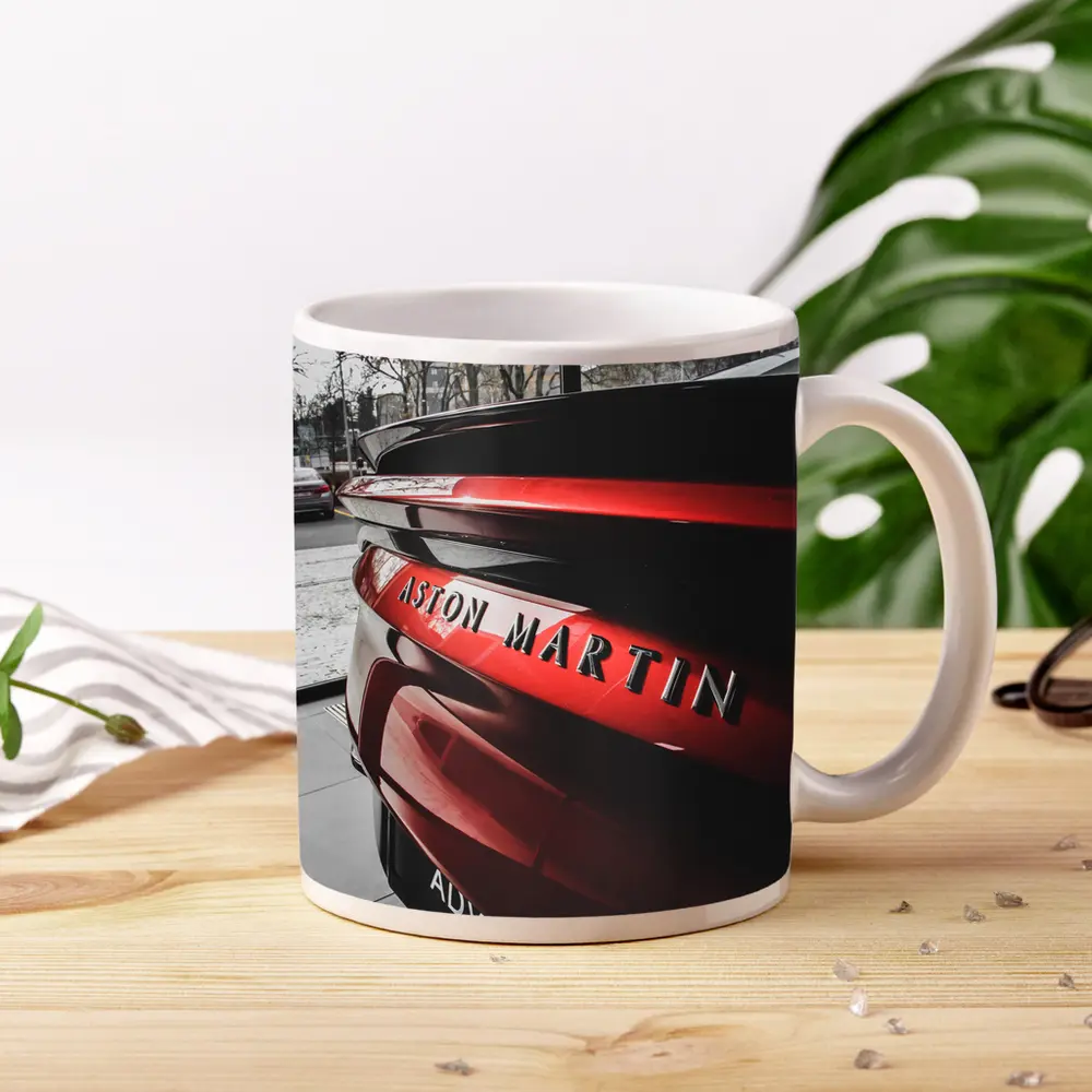 Aston Martin Red Sports Car Rear Close Up – Mugs