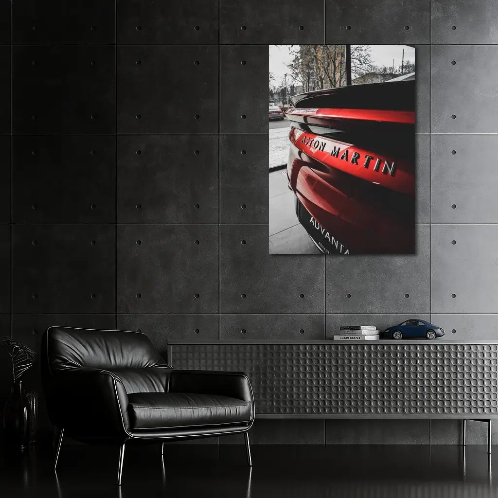 Aston Martin Red Sports Car Rear Close Up – Wall Art