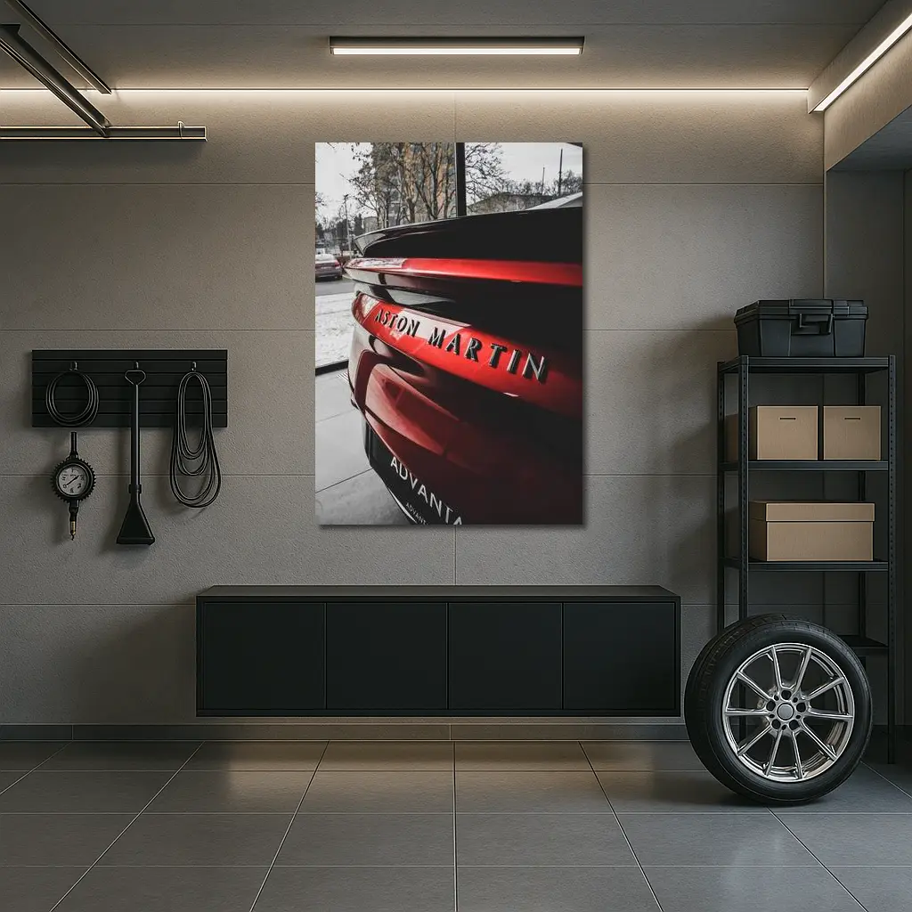 Aston Martin Red Sports Car Rear Close Up – Wall Art