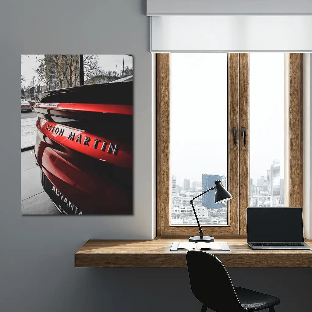 Aston Martin Red Sports Car Rear Close Up – Wall Art