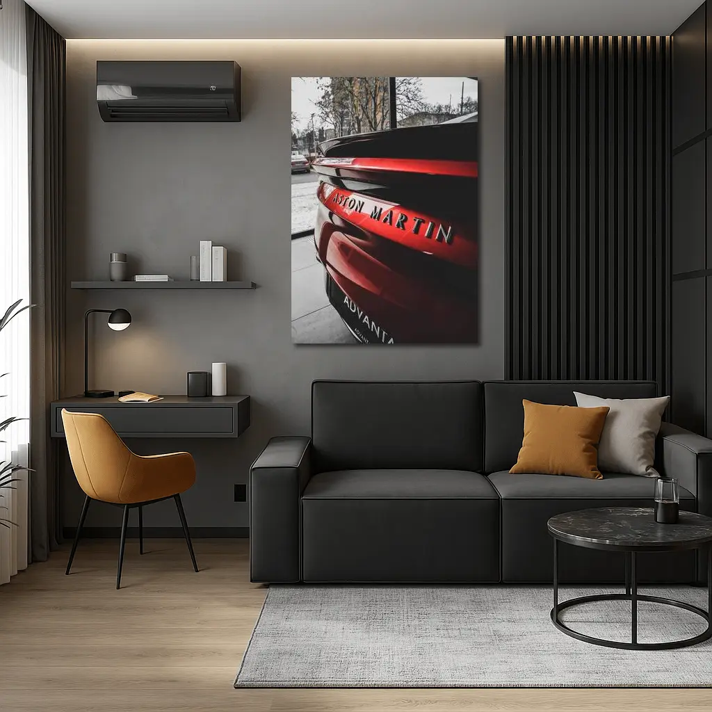 Aston Martin Red Sports Car Rear Close Up – Wall Art