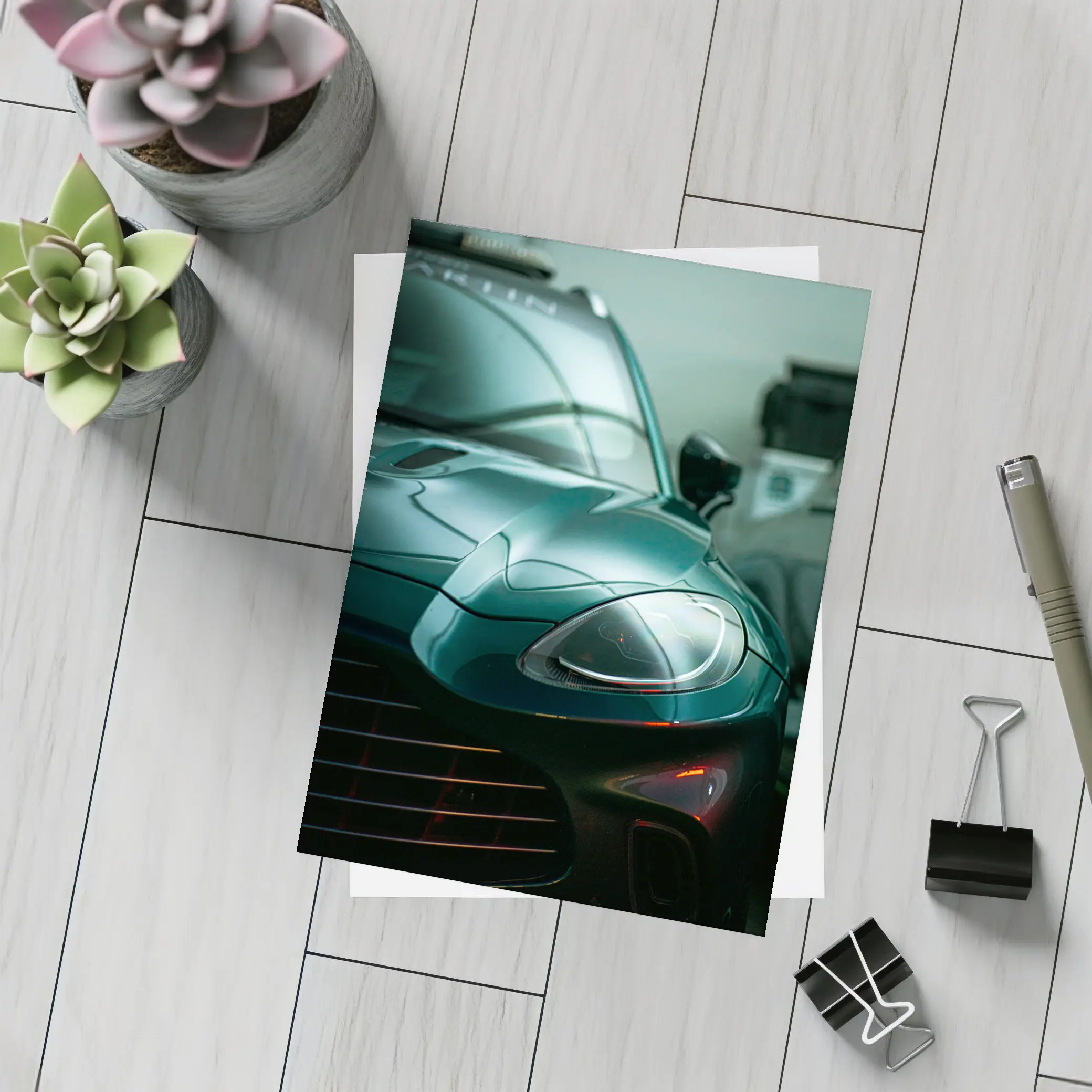 Aston Martin DBX Deep Green Garage Close Up – Postcards