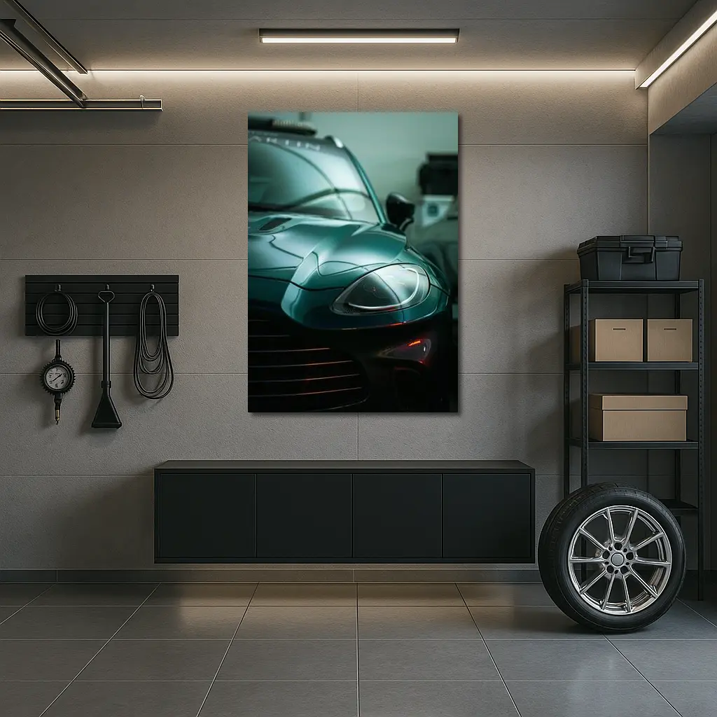 Aston Martin DBX Deep Green Garage Close Up – Wall Art