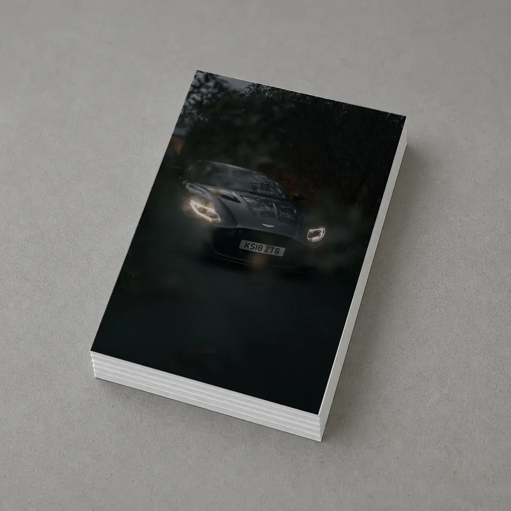 Aston Martin Vantage Dark Moody Forest Road – Postcards