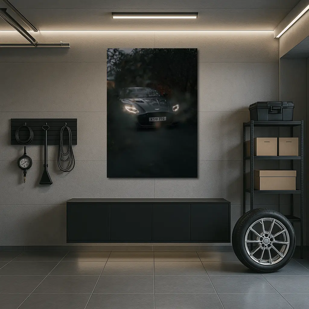 Aston Martin Vantage Dark Moody Forest Road – Wall Art