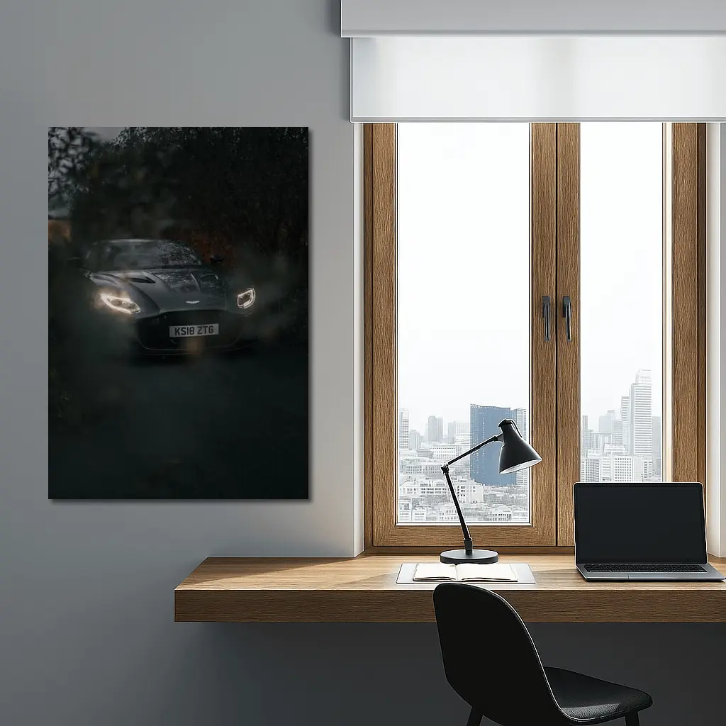 Aston Martin Vantage Dark Moody Forest Road – Wall Art