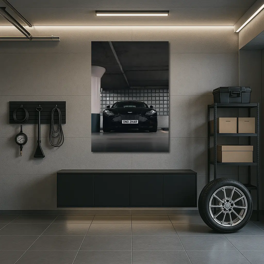 Aston Martin DB11 Black Parking Garage – Wall Art