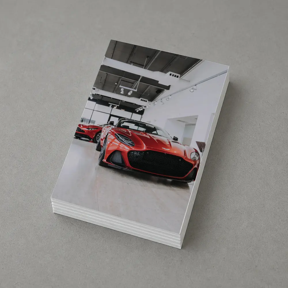 Aston Martin DBS Superleggera Red Showroom – Postcards