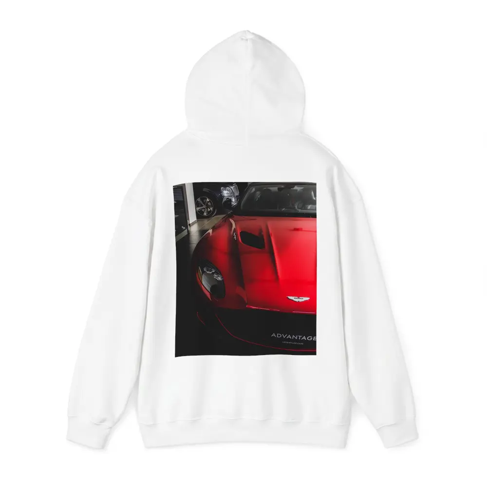 Red Aston Martin Vanquish Inside Dealership Showroom – Hoodies