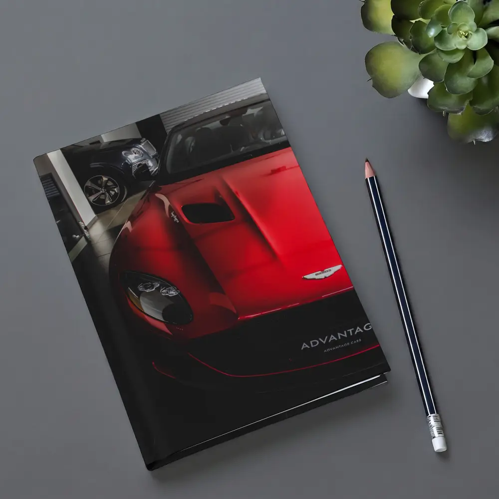 Red Aston Martin Vanquish Inside Dealership Showroom – Notebooks