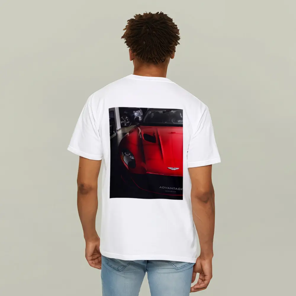 Red Aston Martin Vanquish Inside Dealership Showroom – T-Shirts