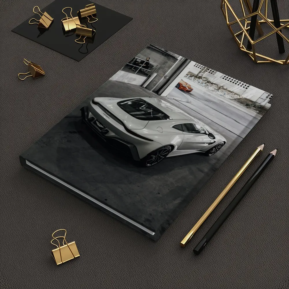 Aston Martin Vantage White Parked Urban Garage – Notebooks