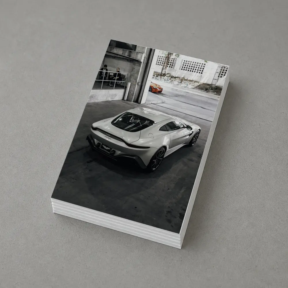 Aston Martin Vantage White Parked Urban Garage – Postcards