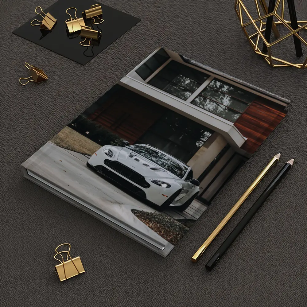 Aston Martin Vantage White Modern House Driveway – Notebooks