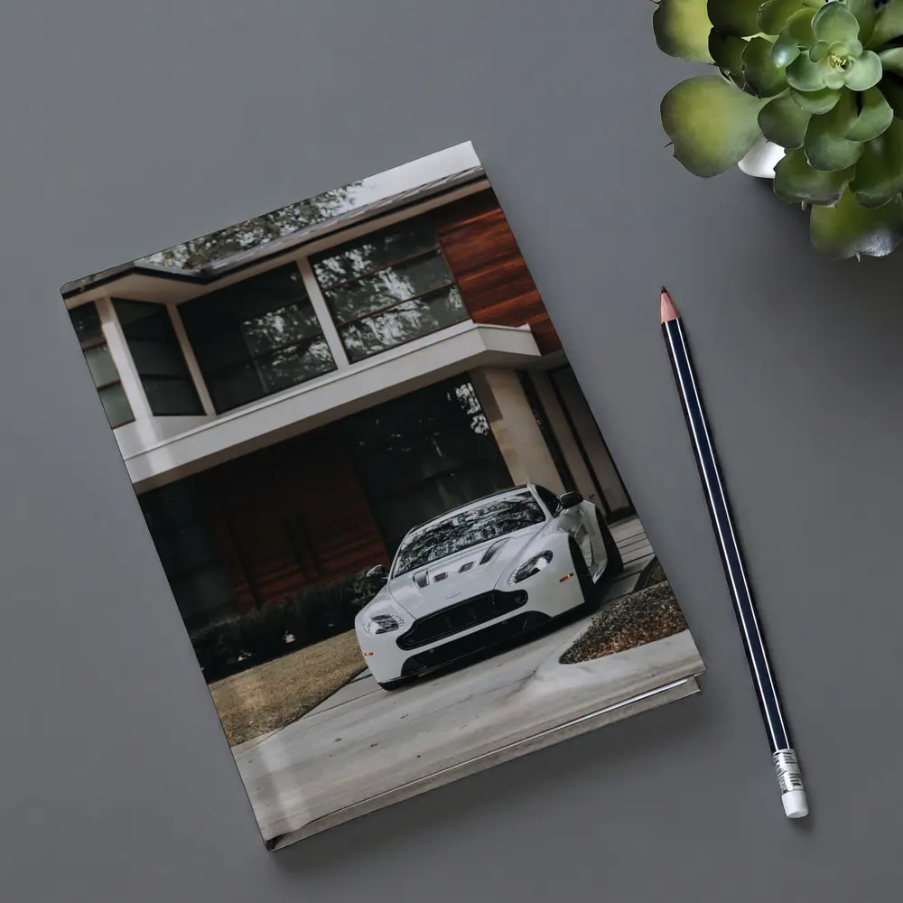 Aston Martin Vantage White Modern House Driveway – Notebooks
