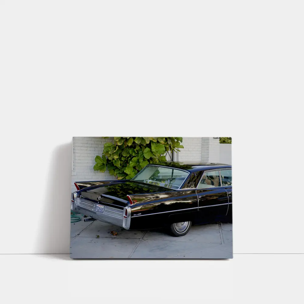 Black Cadillac DeVille Classic Car Driveway – Wall Art