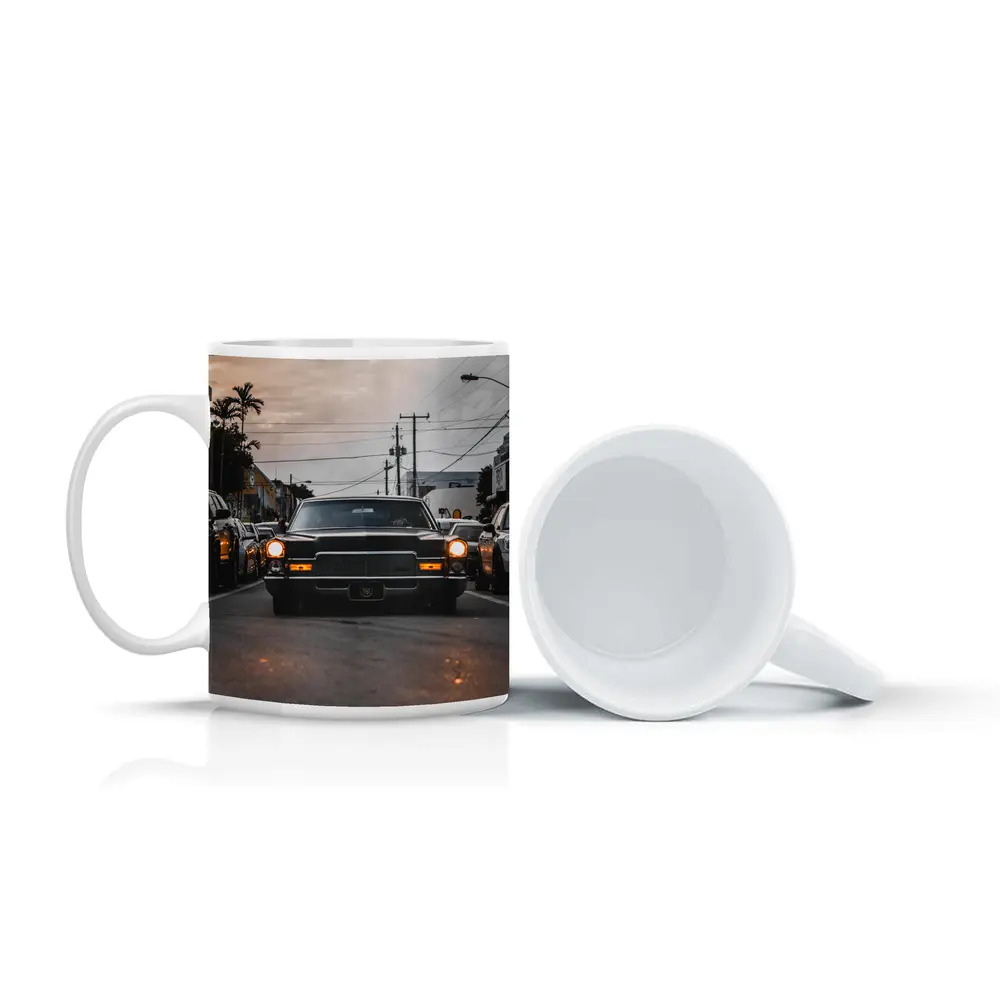 Classic Cadillac DeVille Urban Street Sunset – Mugs