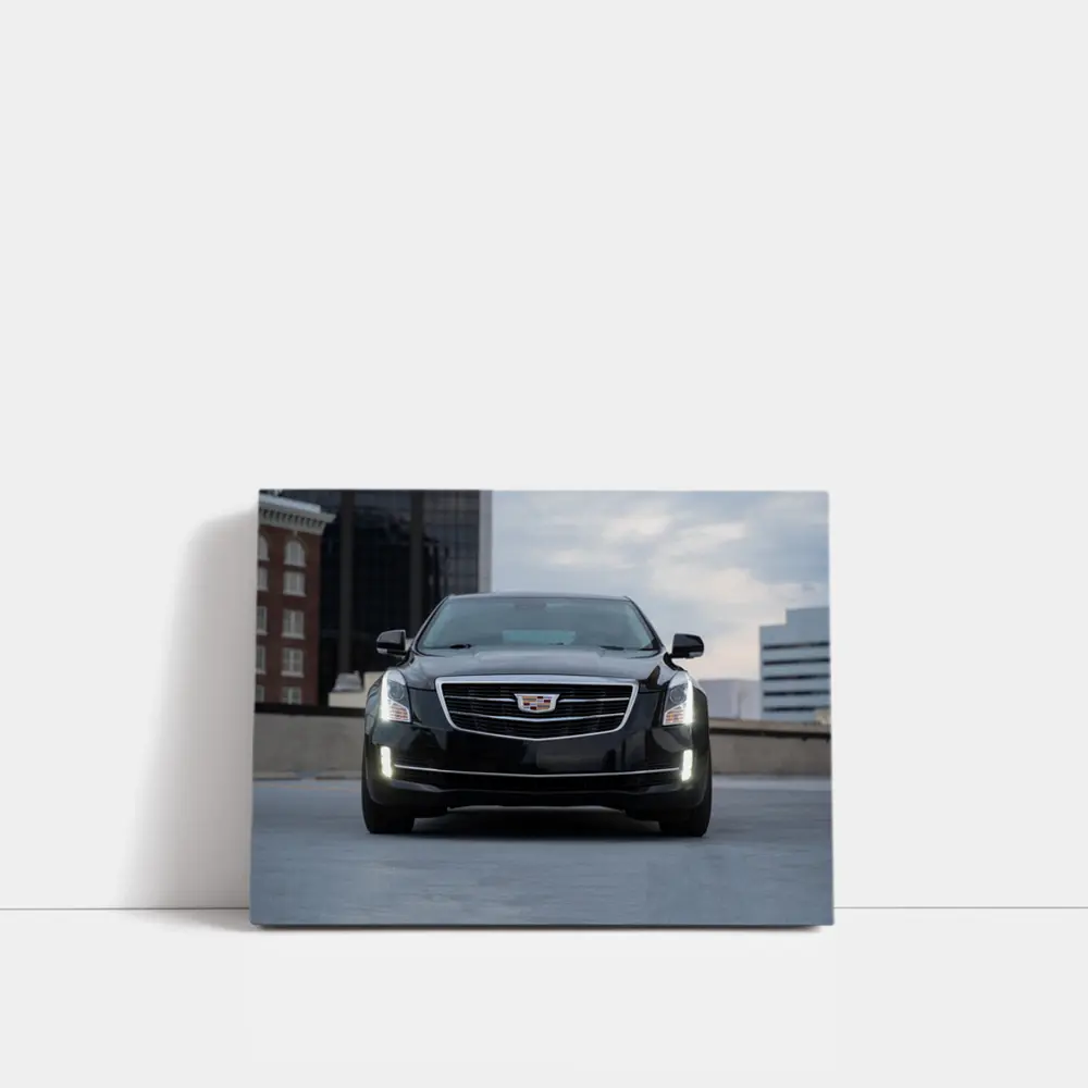 Cadillac ATS Black Front View City – Wall Art