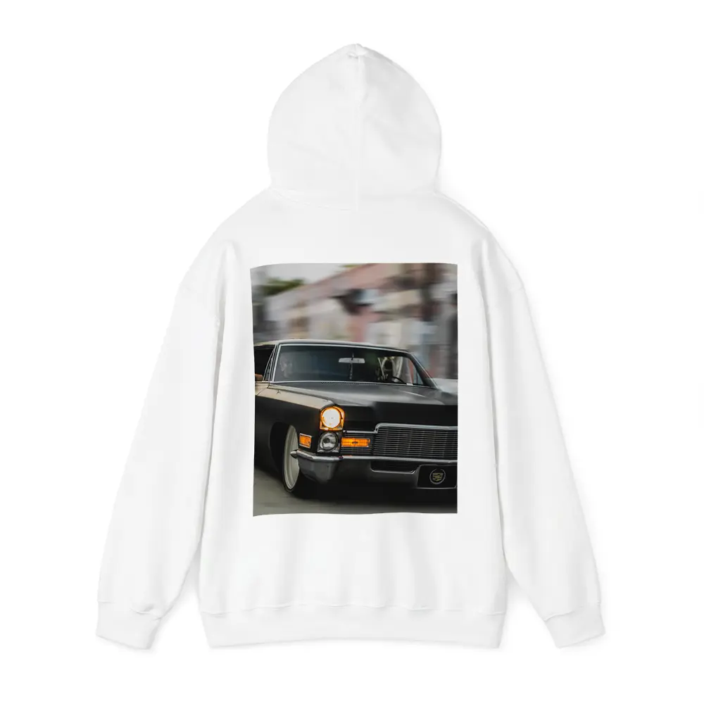 Black Cadillac Lowrider Cruising City Streets – Hoodies