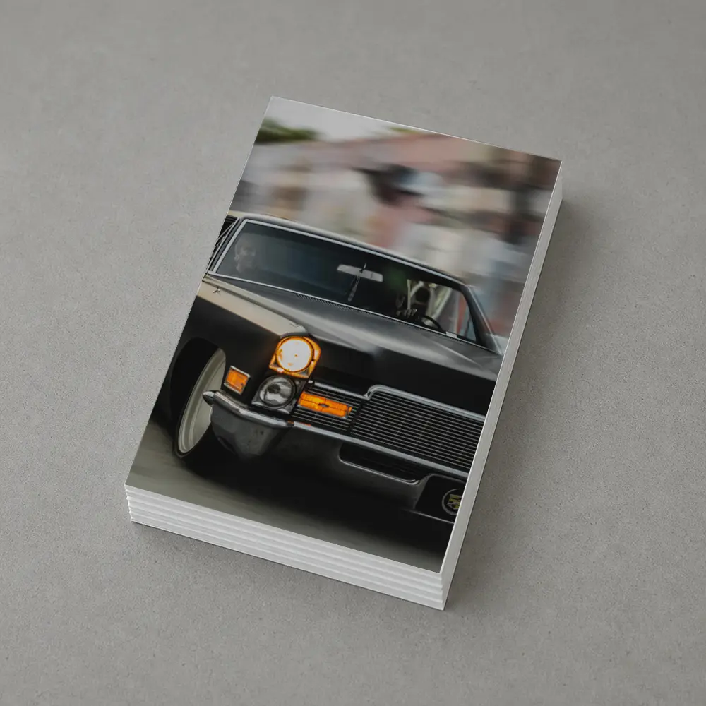 Black Cadillac Lowrider Cruising City Streets – Postcards