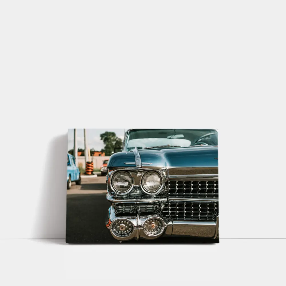 Classic Cadillac Chrome Grille Street Scene – Wall Art
