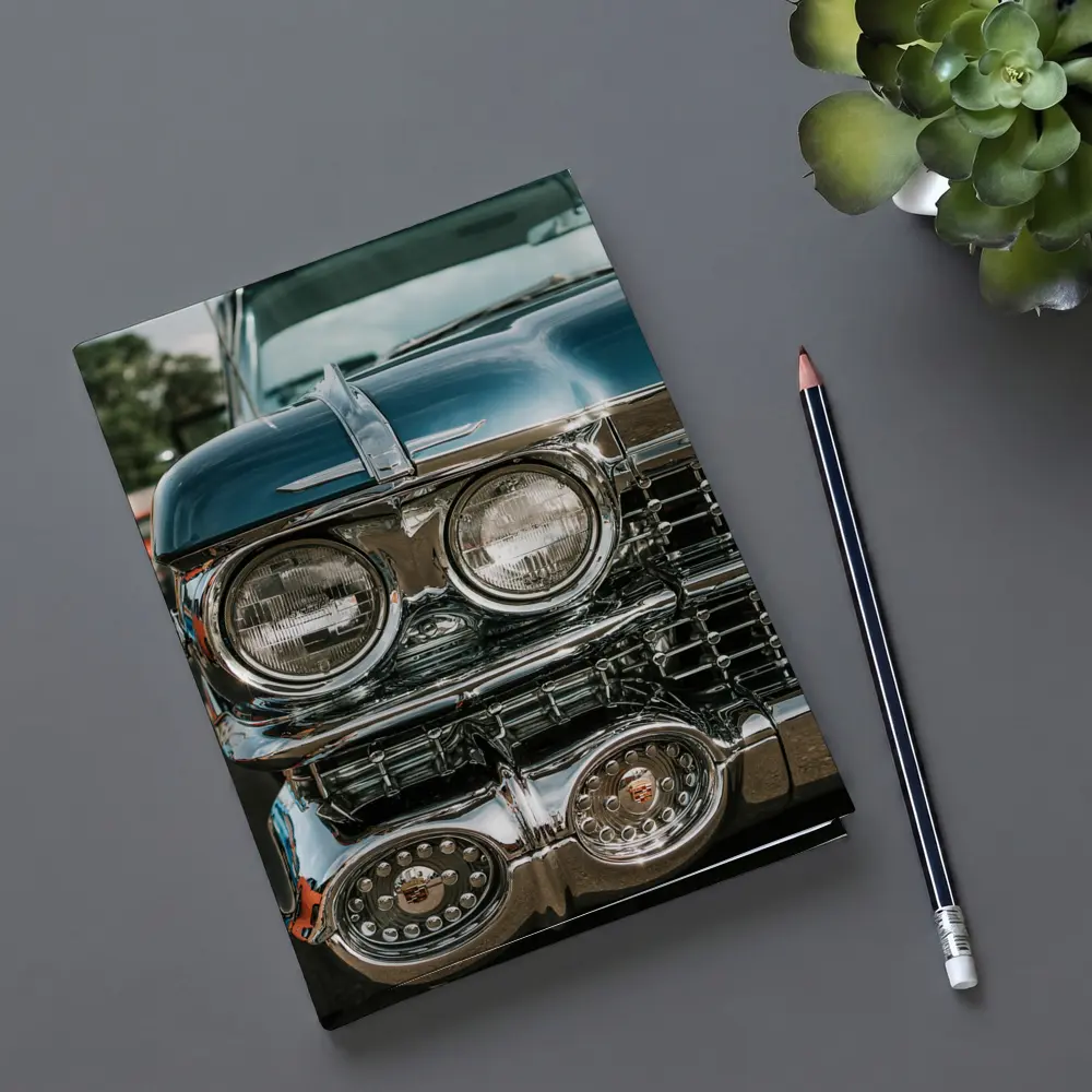 Classic Cadillac Chrome Grille Street Scene – Notebooks