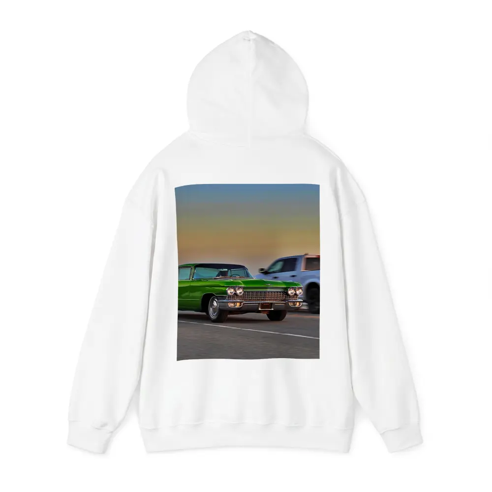Green Cadillac Classic Car Highway Sunset Drive – Hoodies