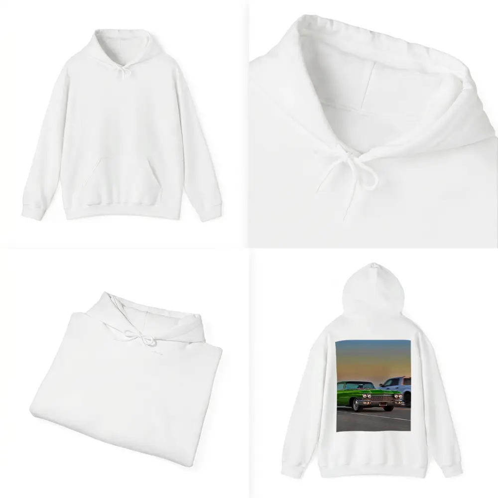 Green Cadillac Classic Car Highway Sunset Drive – Hoodies