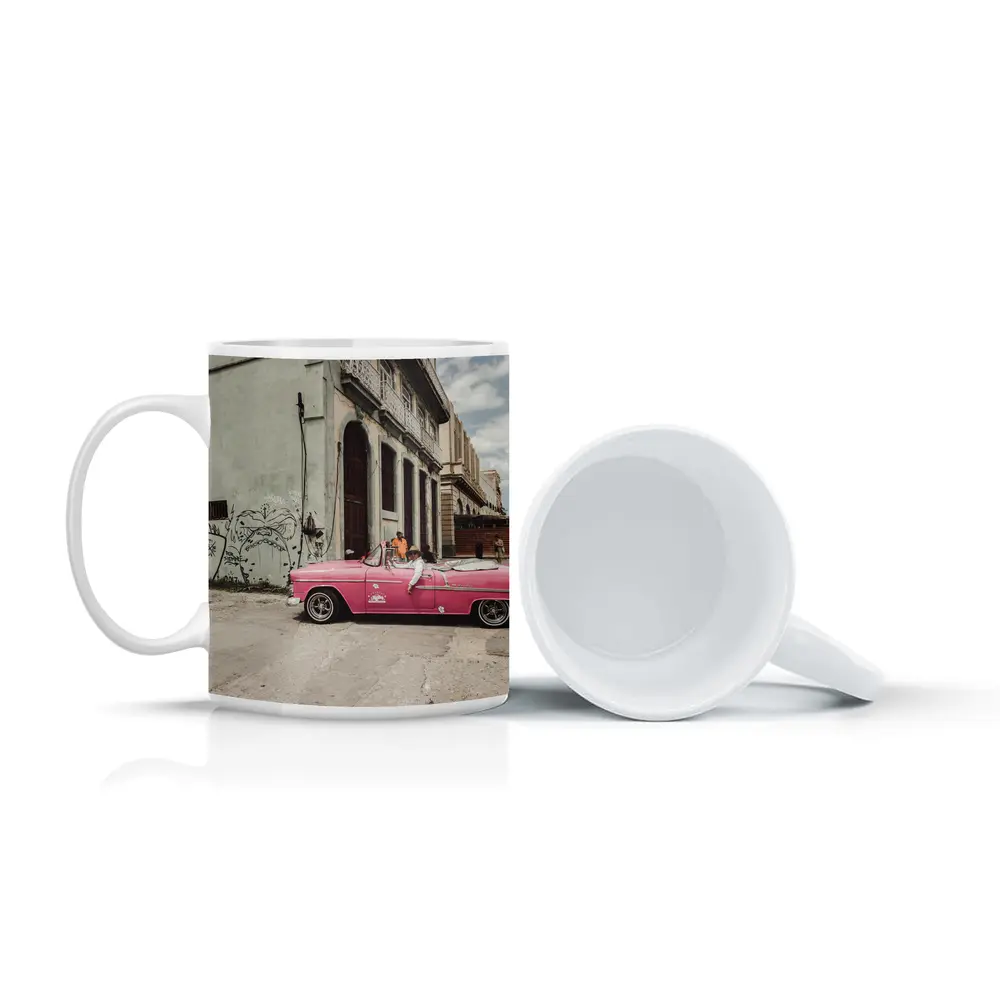 Pink Chevrolet Classic Convertible Havana Street – Mugs