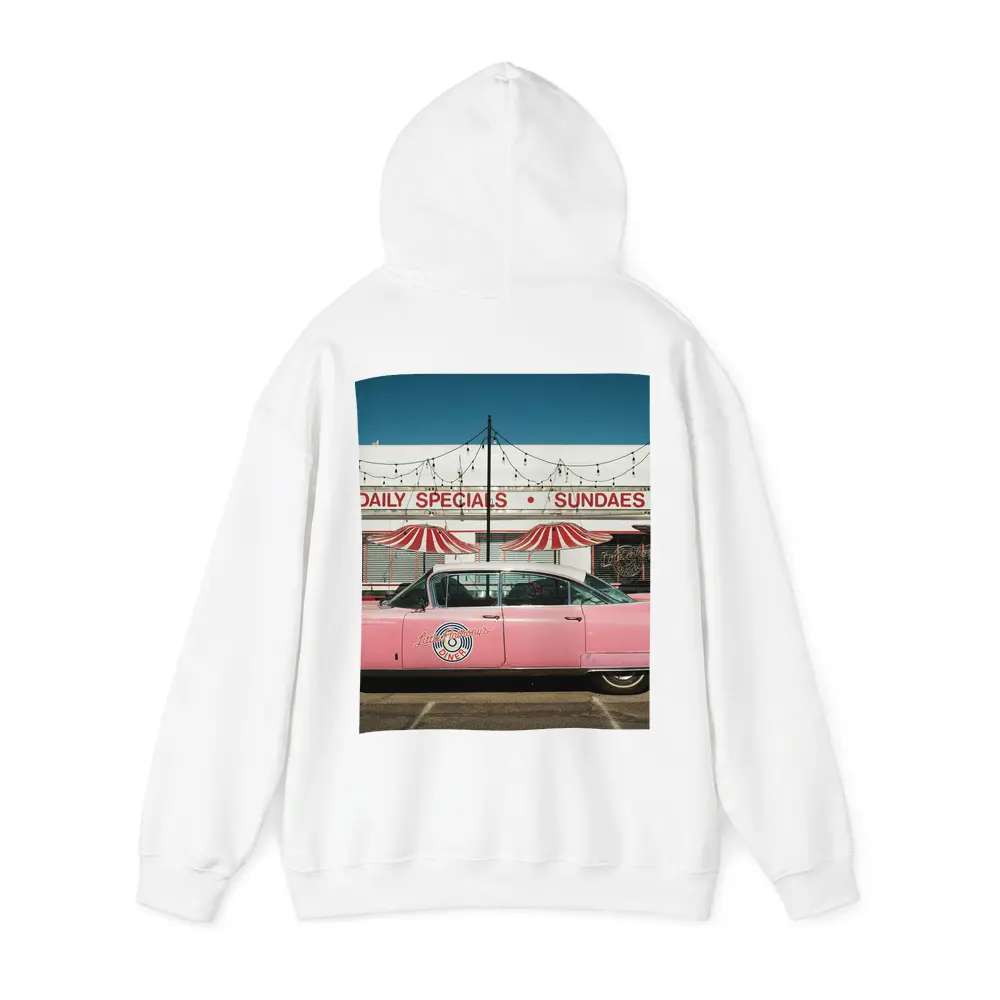 Pink Cadillac Classic American Diner Scene – Hoodies