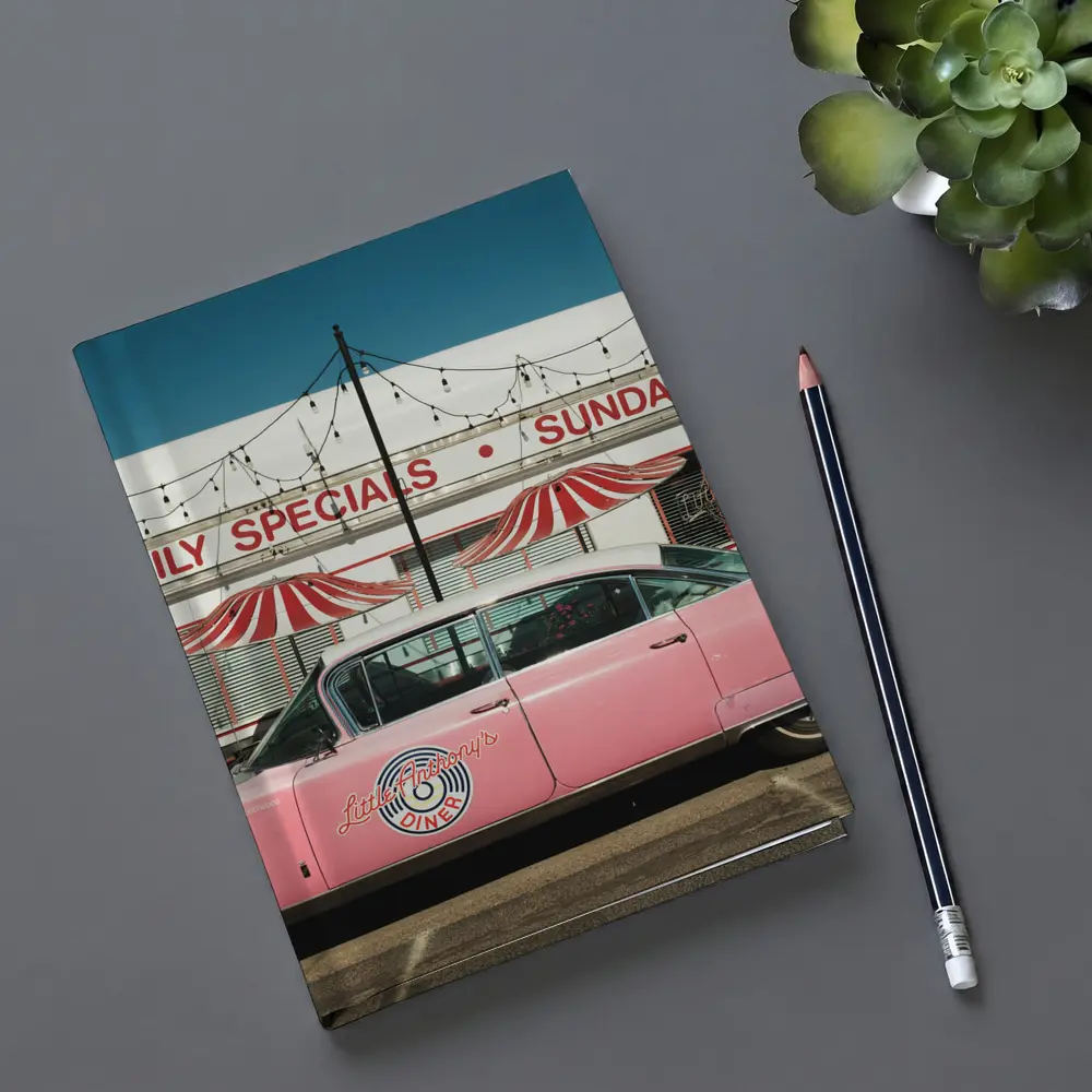 Pink Cadillac Classic American Diner Scene – Notebooks