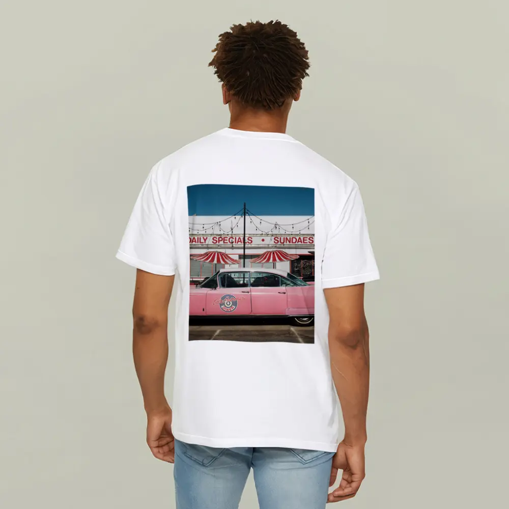 Pink Cadillac Classic American Diner Scene – T-Shirts