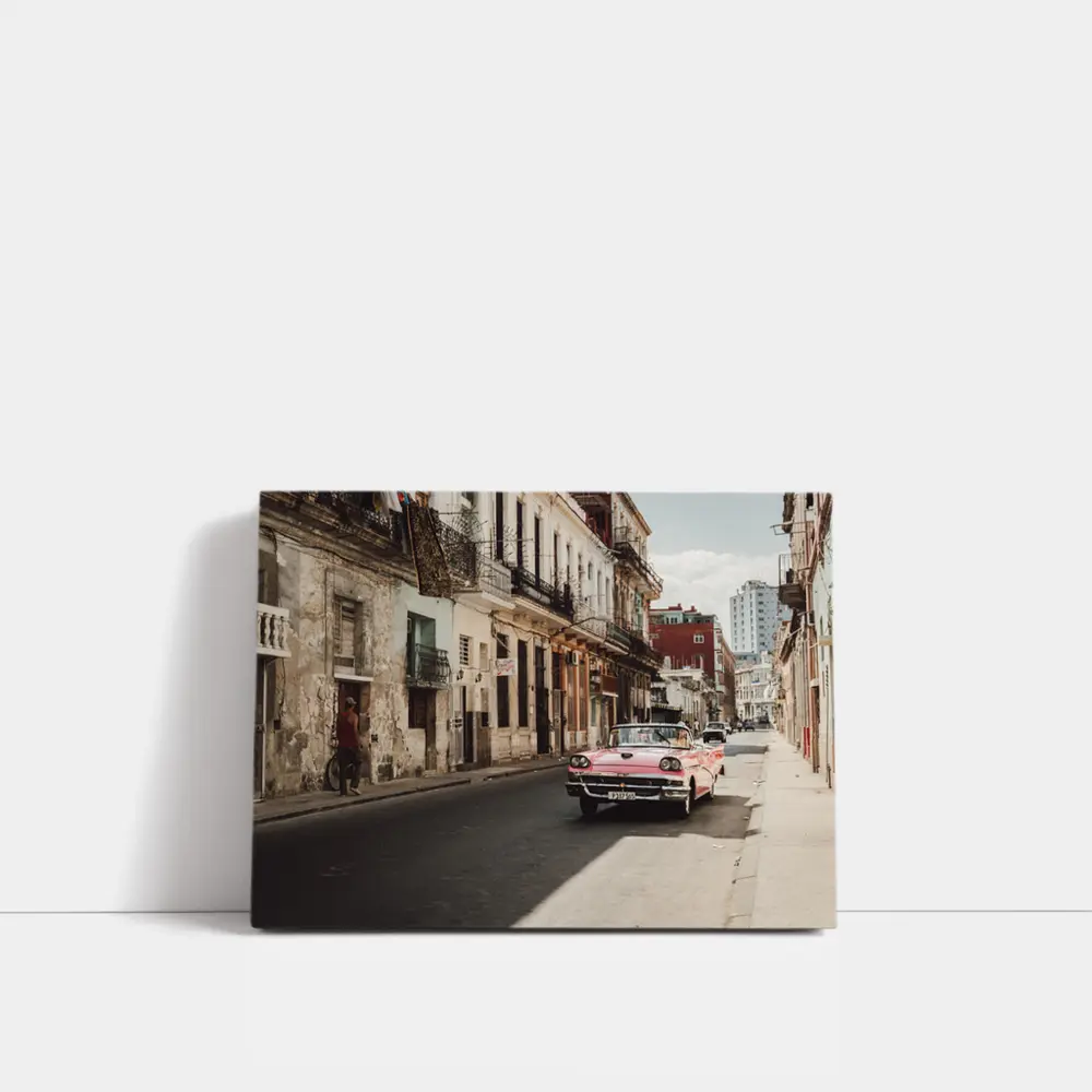Pink Classic Car Havana Cuba Street – Wall Art