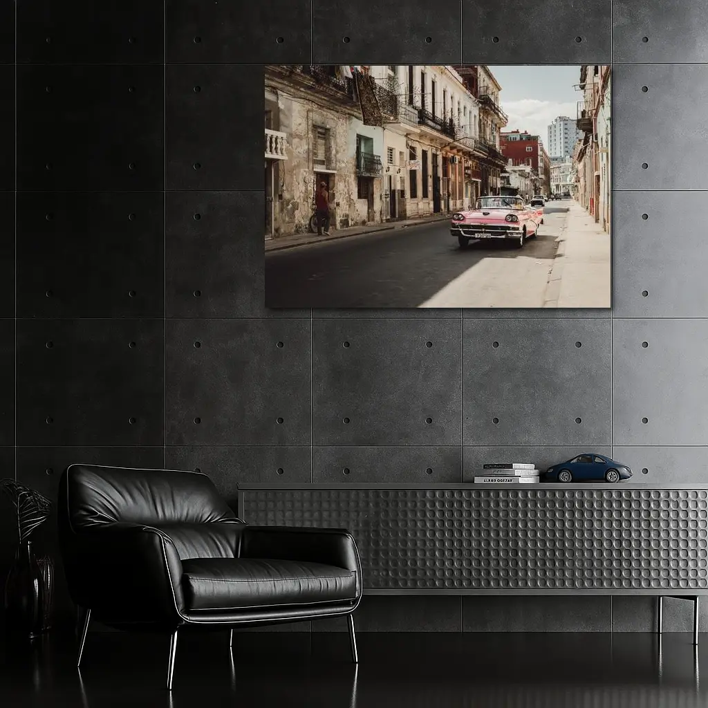 Pink Classic Car Havana Cuba Street – Wall Art