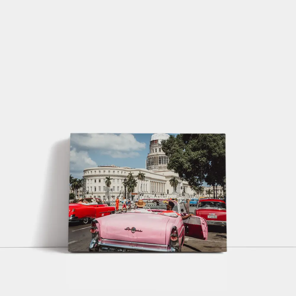 Pink Classic Car Havana Capitol Cuba Street – Wall Art