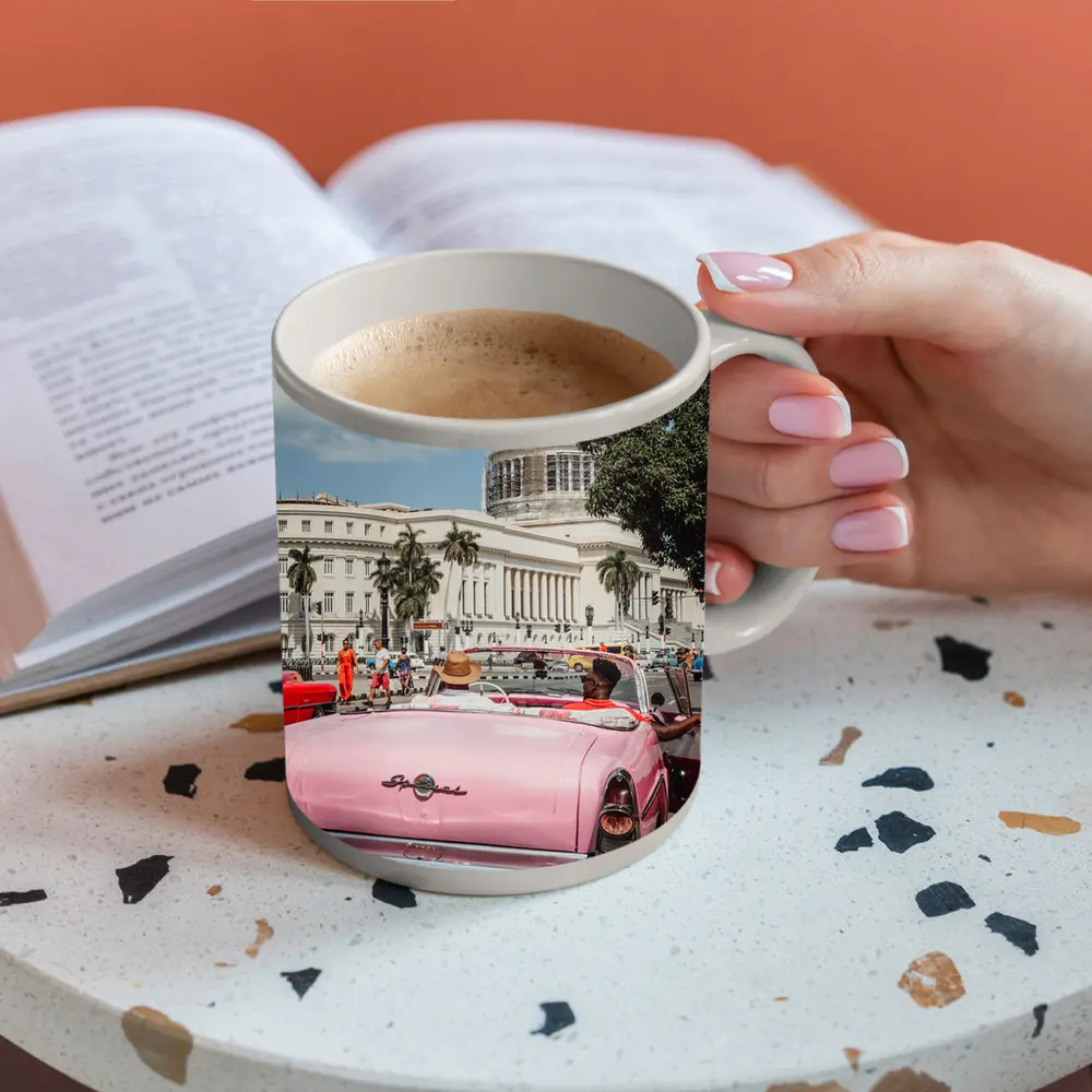 Pink Classic Car Havana Capitol Cuba Street – Mugs