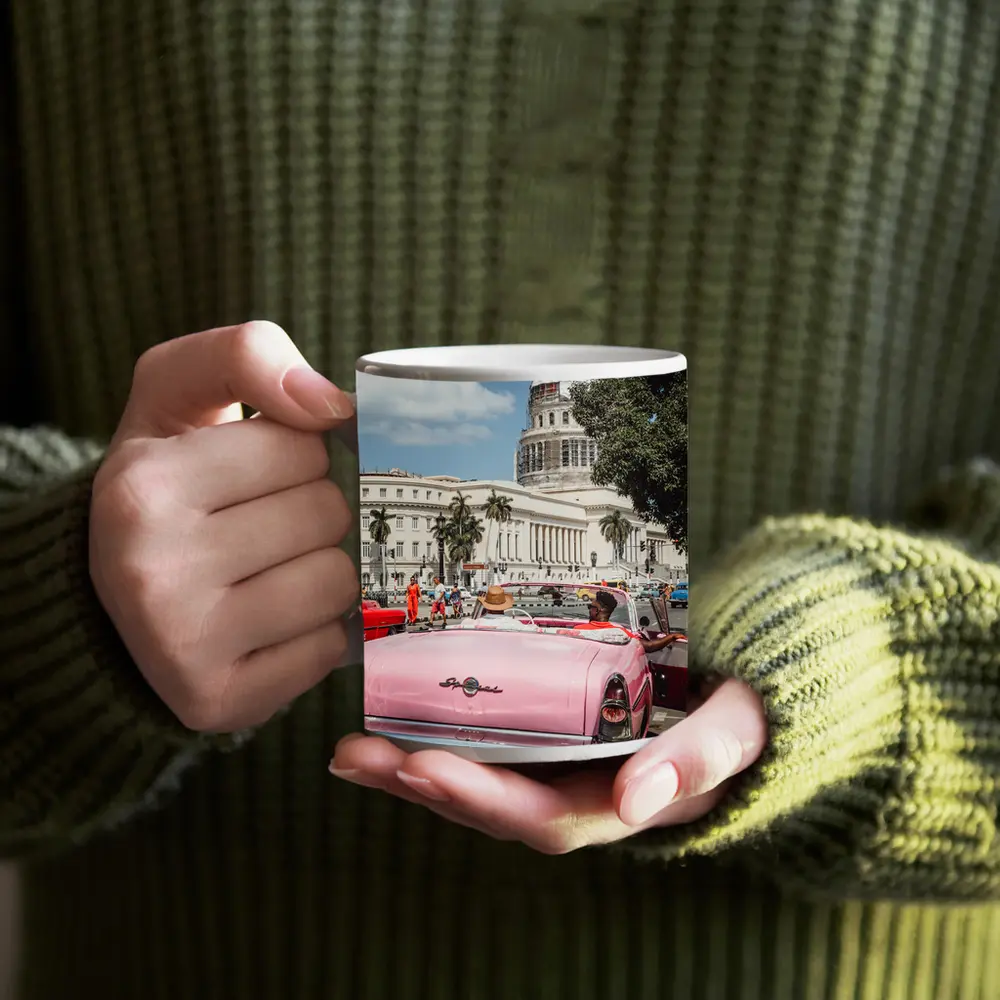 Pink Classic Car Havana Capitol Cuba Street – Mugs