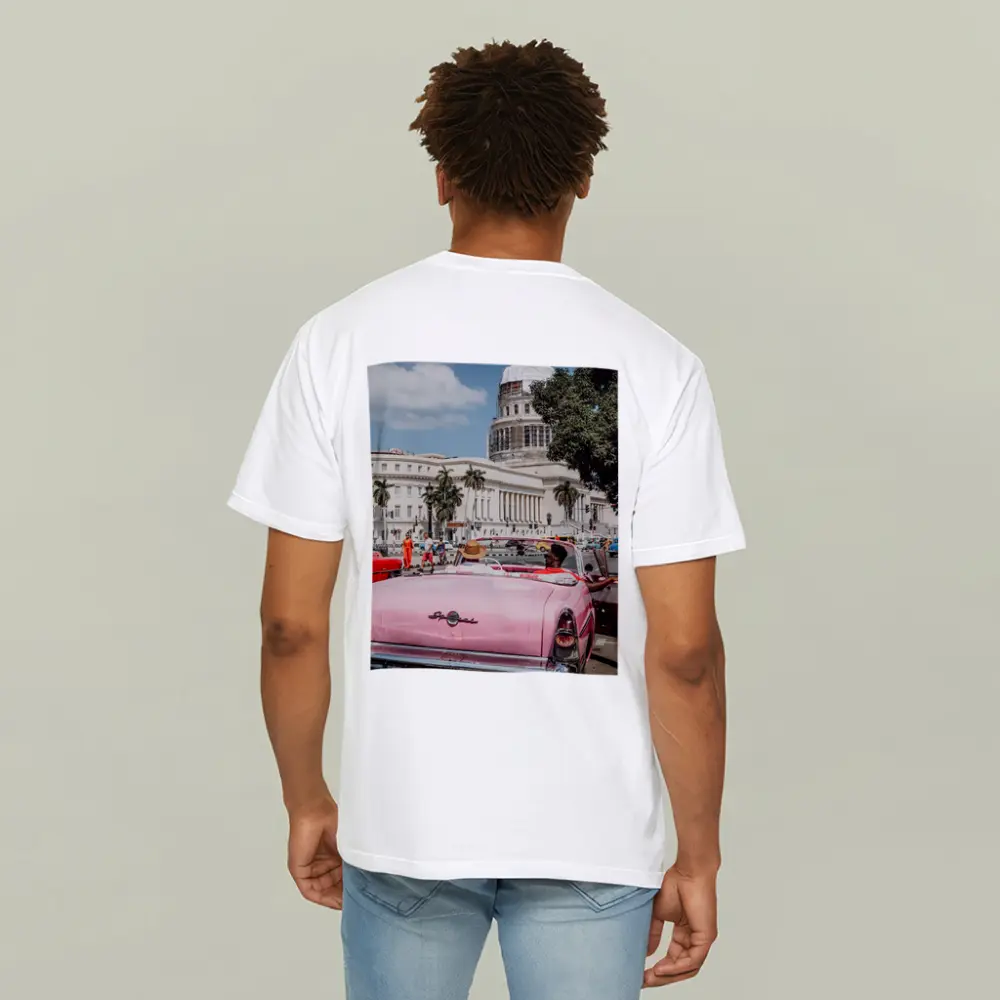 Pink Classic Car Havana Capitol Cuba Street – T-Shirts