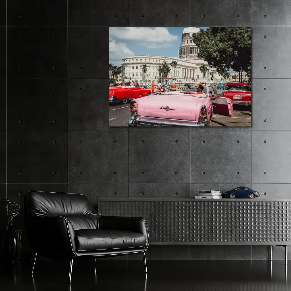 Pink Classic Car Havana Capitol Cuba Street – Wall Art