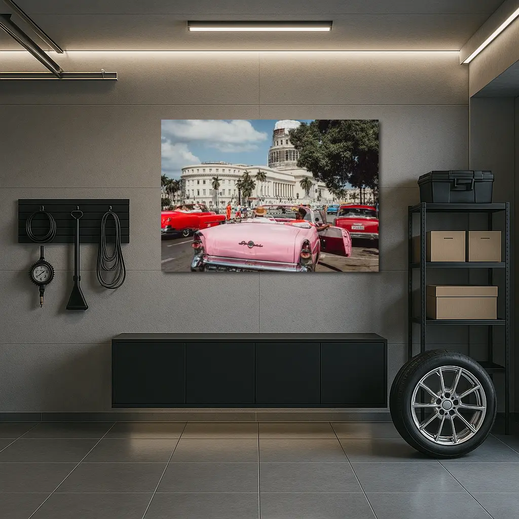 Pink Classic Car Havana Capitol Cuba Street – Wall Art